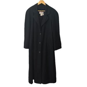 Talbots Vintage 90s Wool Long Over Coat Women’s 12R Made in USA Removable Liner